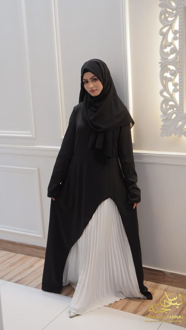 ABAYA Salwa – Monochrome Elegance with a Modern Twist
