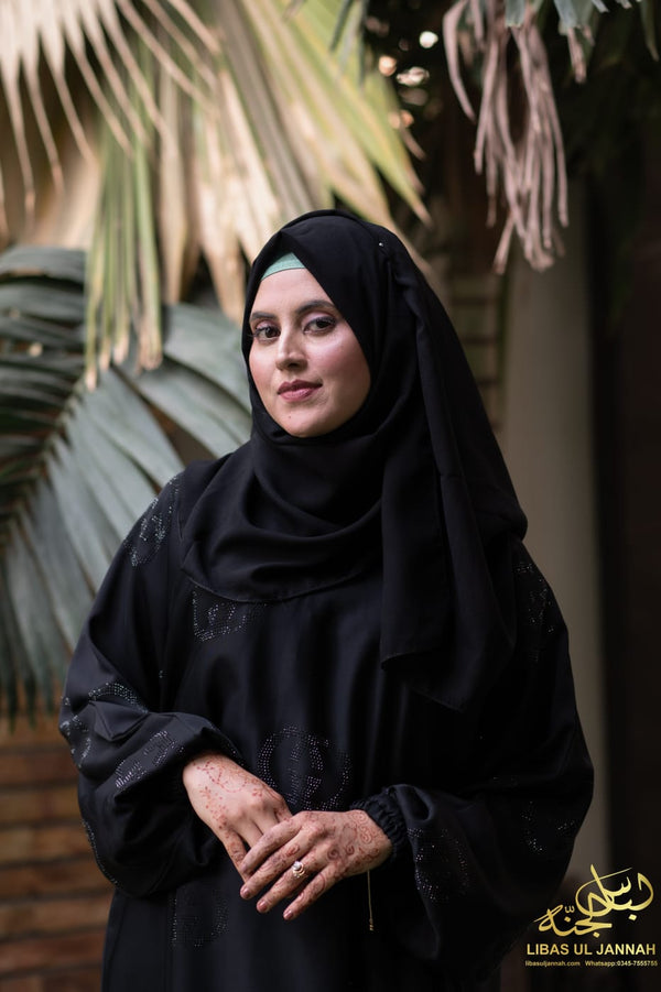 ABAYA  Abaya Maxy – Luxe Black with Gucci-Inspired Shine Fabric: Premium Nida