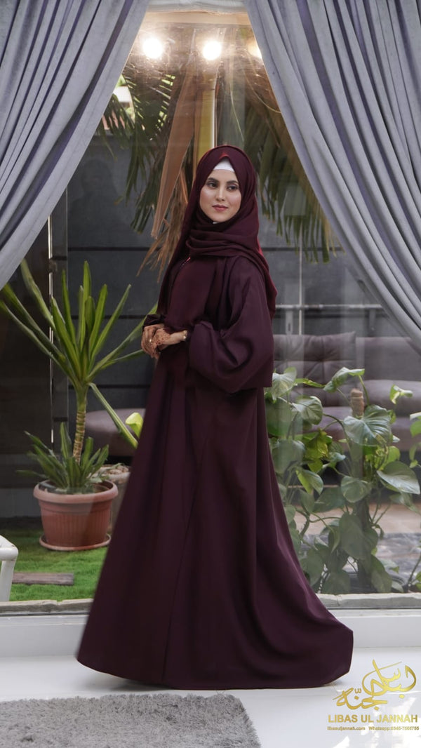 ABAYA Afiya – Kaftan Style with Cross Pintex
Style: Front Open | Sleeves: Batwing (Kaftan)
