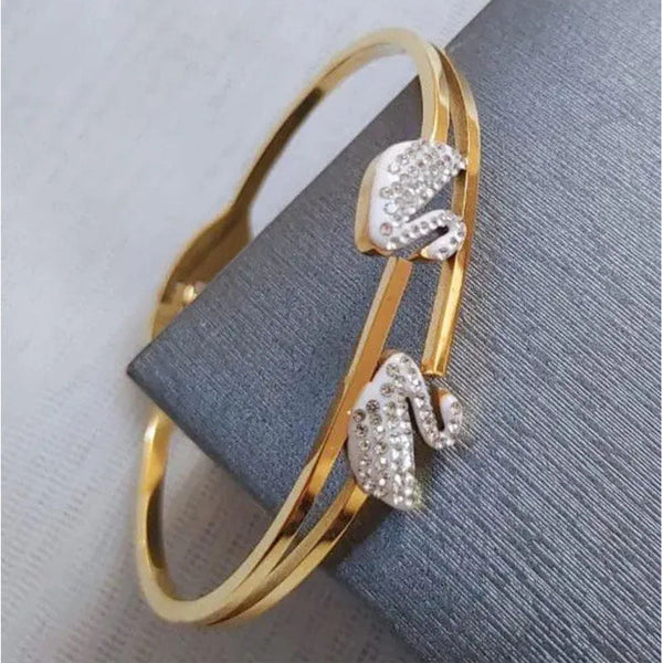White Double Swan Bracelet