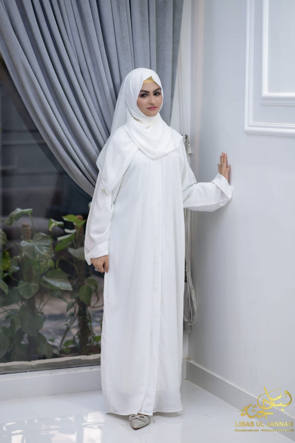 ABAYA luma – White Sheesha Chiffon Abaya*